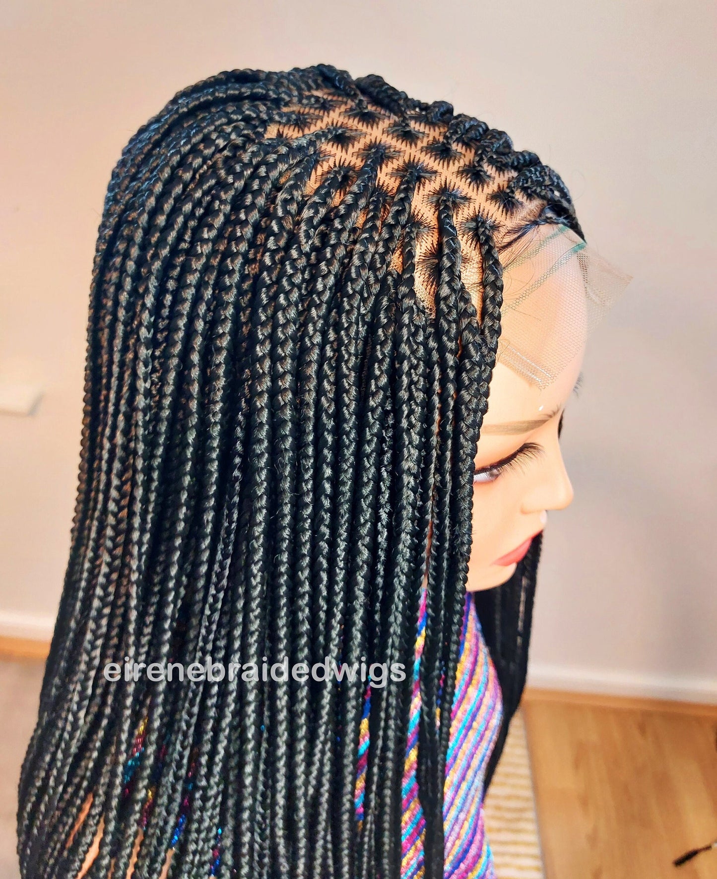 Braided Wigs for Black Women 30 inch Knotless Box Braid Wig – Full Lace Frontal – Glueless Afro Braid – product image 2
