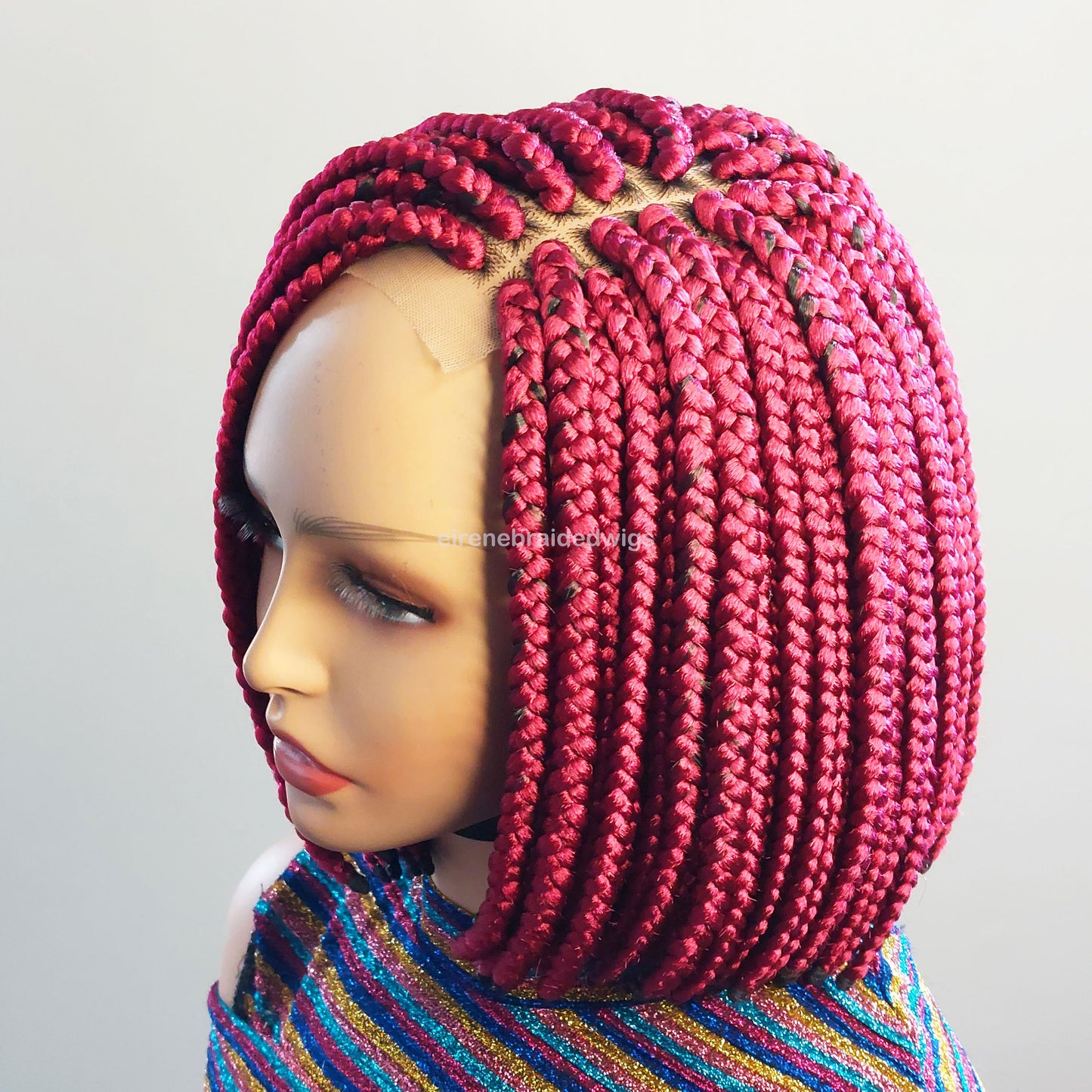 Braided Wigs for Black Women Short Bob Braided Wig – Jumbo Box Braids – Lace Front – product image 8