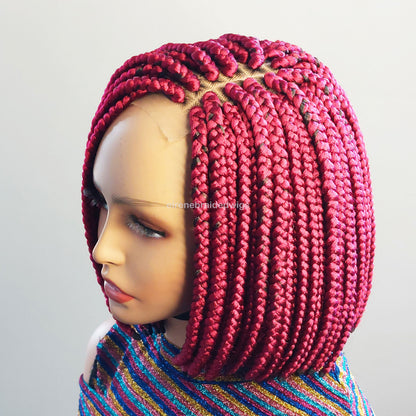 Braided Wigs for Black Women Short Bob Braided Wig – Jumbo Box Braids – Lace Front – product image 8