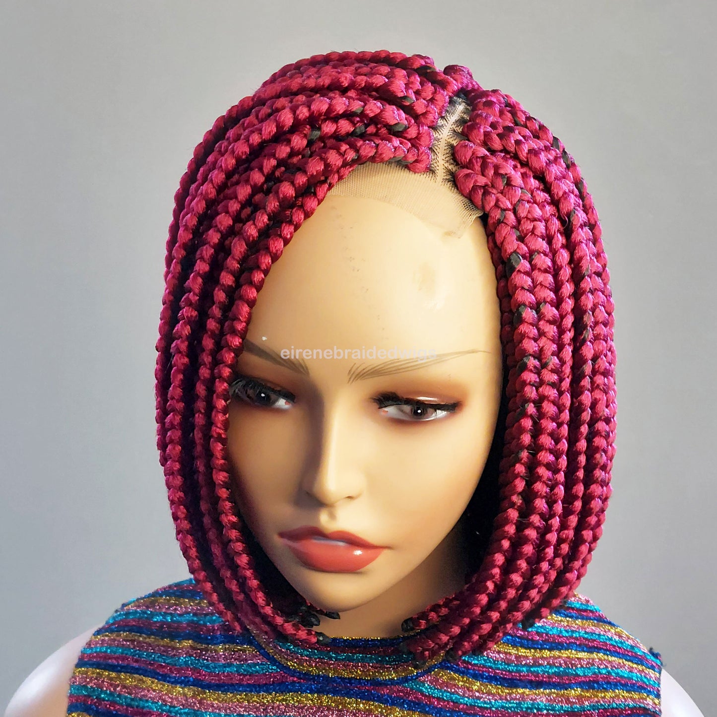 Braided Wigs for Black Women Short Bob Braided Wig – Jumbo Box Braids – Lace Front – product image 5