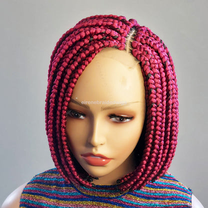Braided Wigs for Black Women Short Bob Braided Wig – Jumbo Box Braids – Lace Front – product image 5