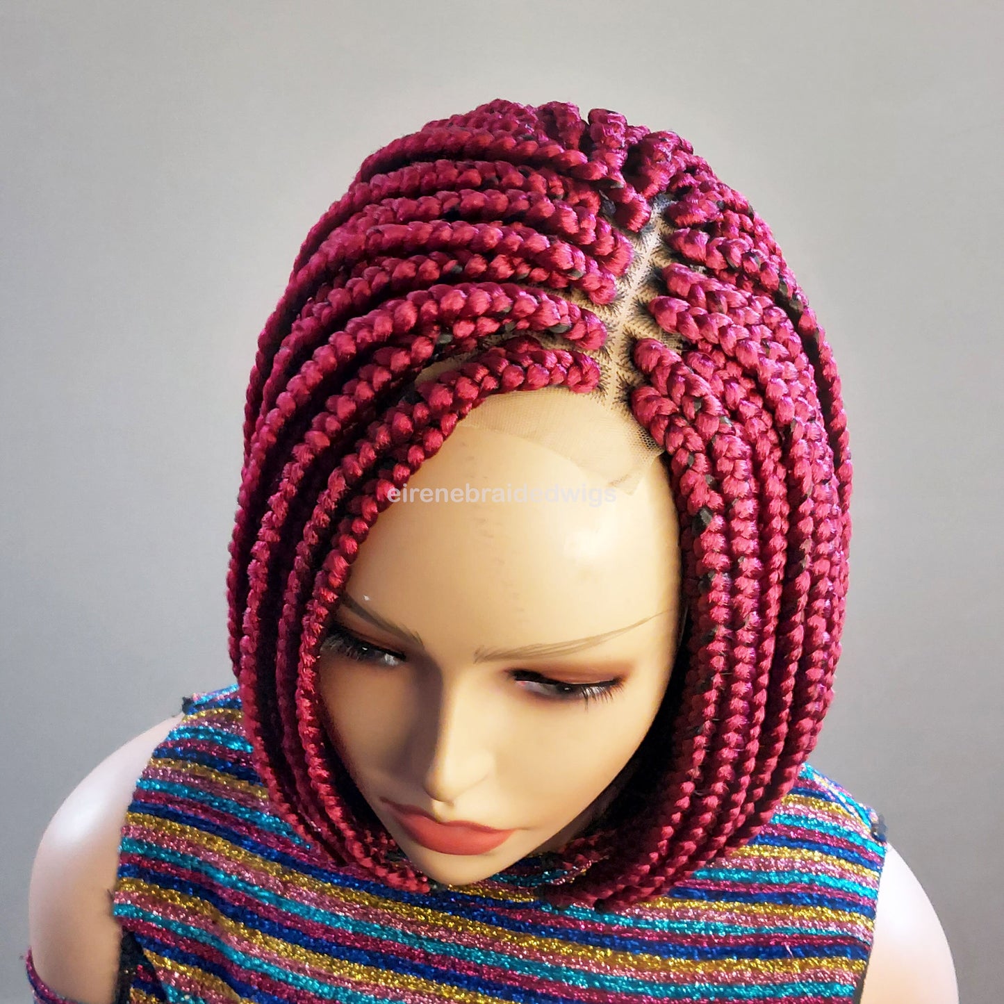 Braided Wigs for Black Women Short Bob Braided Wig – Jumbo Box Braids – Lace Front – product image 7
