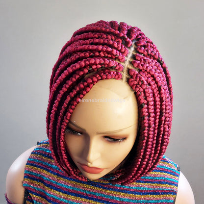 Braided Wigs for Black Women Short Bob Braided Wig – Jumbo Box Braids – Lace Front – product image 7