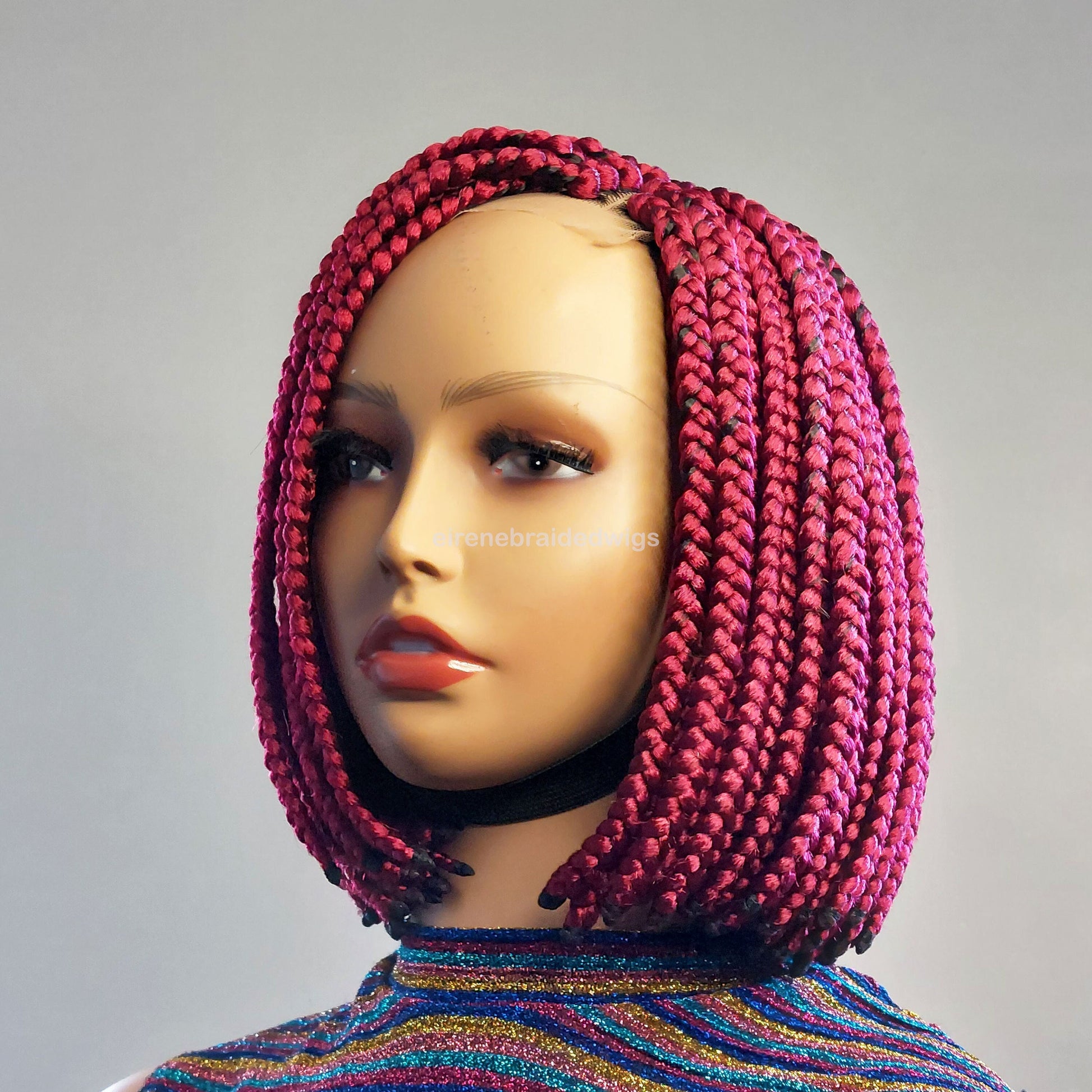 Braided Wigs for Black Women Short Bob Braided Wig – Jumbo Box Braids – Lace Front – product image 6