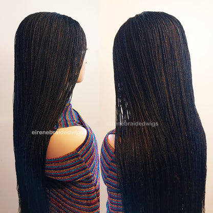 Braided Wigs for Black Women Micro Twist Braided Wig – 30 Inch Senegalese Million Braids – Lace Front Wig – product image 6