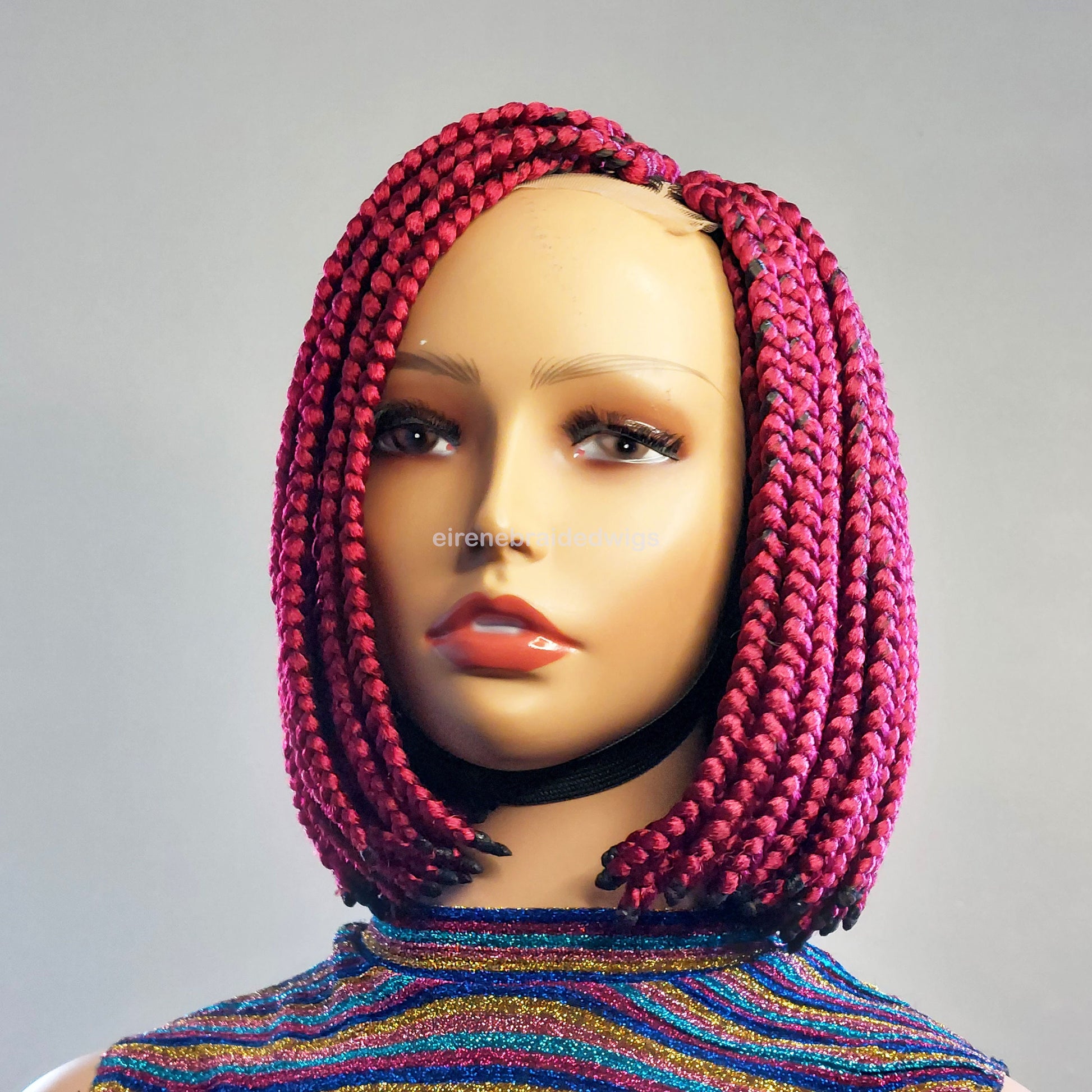 Braided Wigs for Black Women Short Bob Braided Wig – Jumbo Box Braids – Lace Front – product image 9