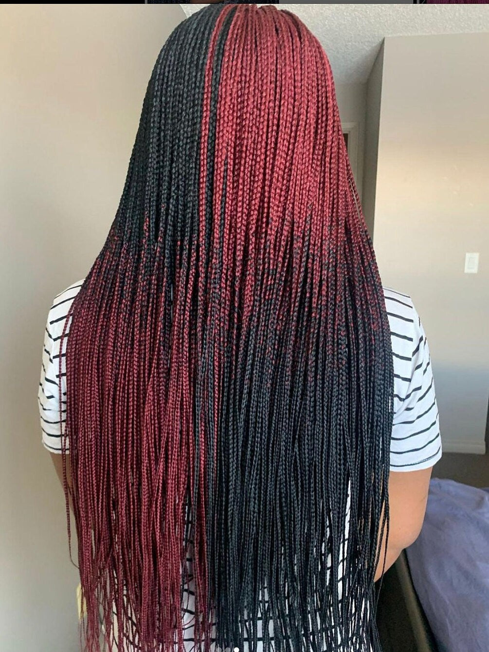 Braided Wigs for Black Women Reverse Braids Wig – Ombre Box Braids – Lace Front – Center Part – product image 2