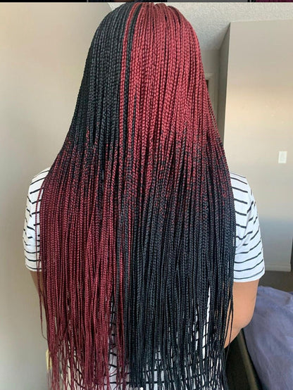 Braided Wigs for Black Women Reverse Braids Wig – Ombre Box Braids – Lace Front – Center Part – product image 2
