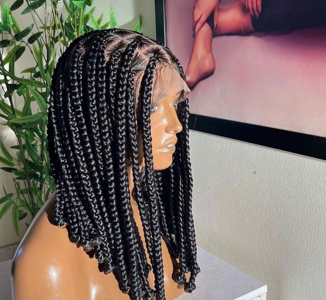 Braided Wigs for Black Women Bantu Knots Box Braids Wig – Full Lace – Shoulder Length – product image 6