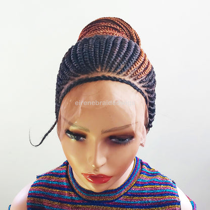 Braided Wigs for Black Women Fulani Braided Wig – High Bun Ponytail – 360 Lace Frontal – product image 9