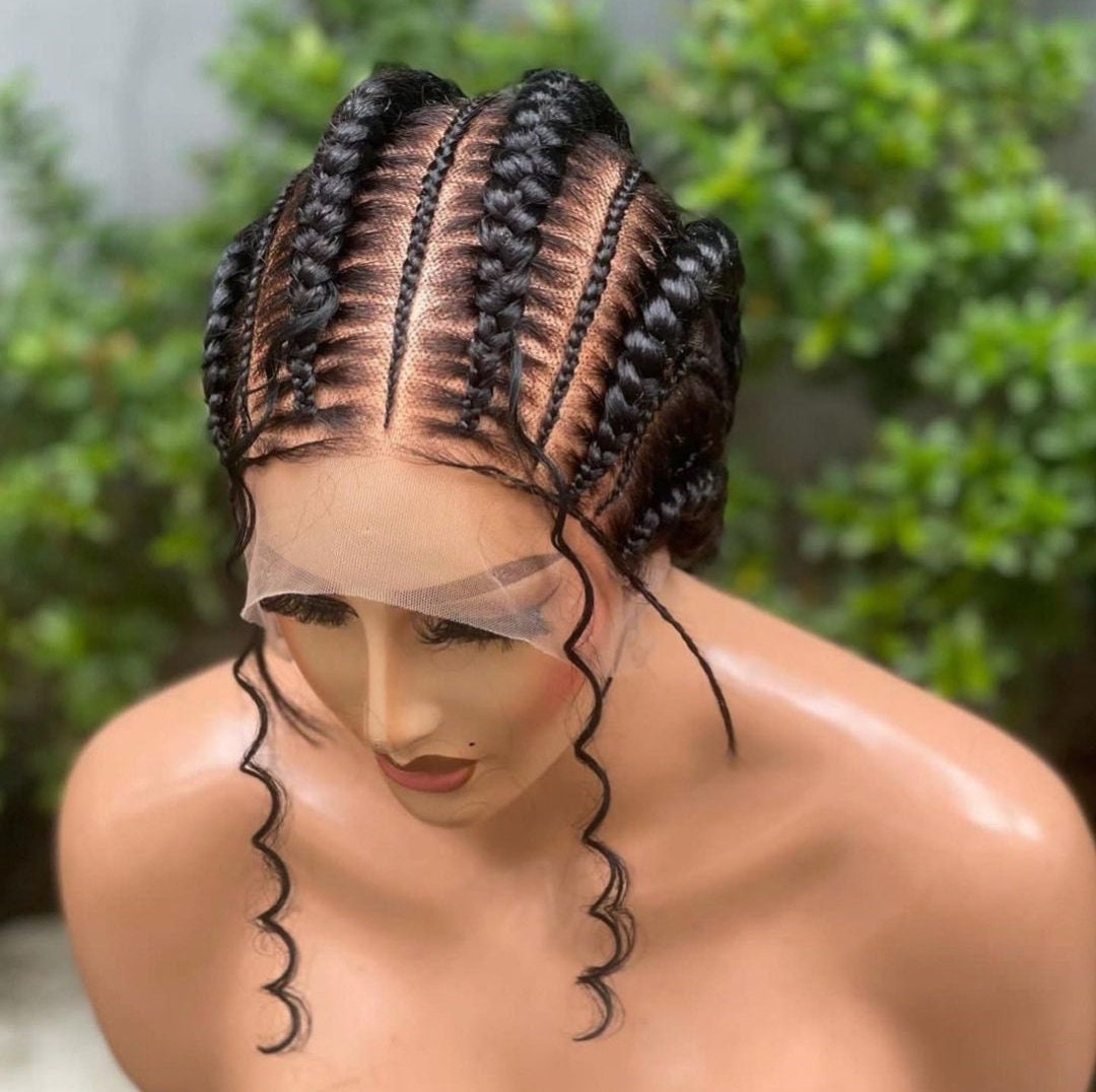 Braided Wigs for Black Women 24" Full Lace Cornrow Wig – Goddess Locs Boho Braids – product image 8