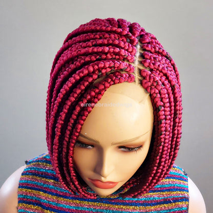 Braided Wigs for Black Women Short Bob Braided Wig – Jumbo Box Braids – Lace Front – product image 2