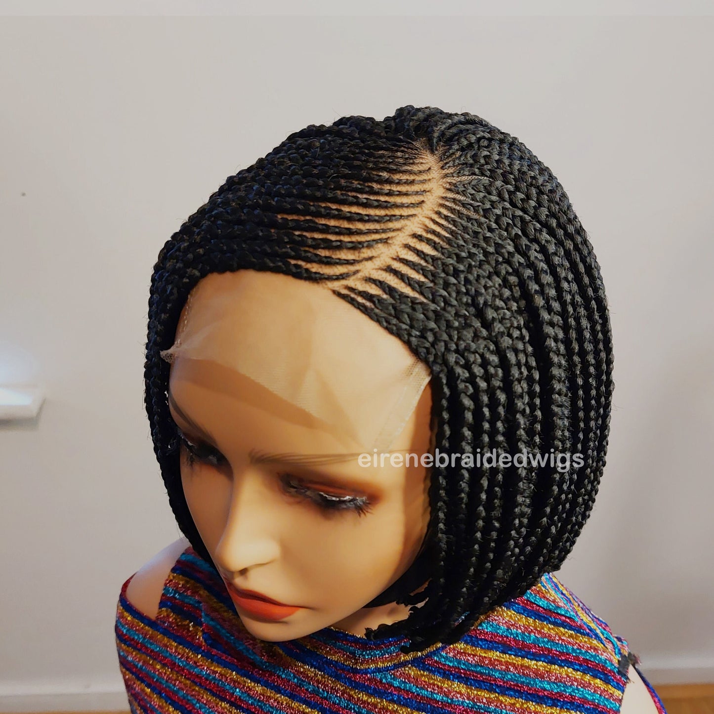 Braided Wigs for Black Women Bob Braided Wig – Short Cornrow Synthetic Hair – Lace Front – product image 2