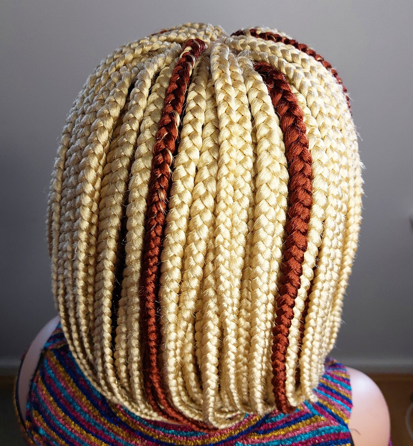 Braided Wigs for Black Women Blonde Bob Braided Wig – Short Brown Cornrow – Lace Front Wig – product image 3