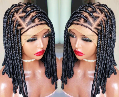 Braided Wigs for Black Women Bantu Knots Box Braids Wig – Full Lace – Shoulder Length – product image 1