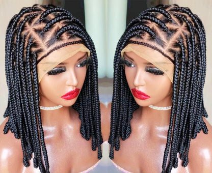 Braided Wigs for Black Women Bantu Knots Box Braids Wig – Full Lace – Shoulder Length – product image 1