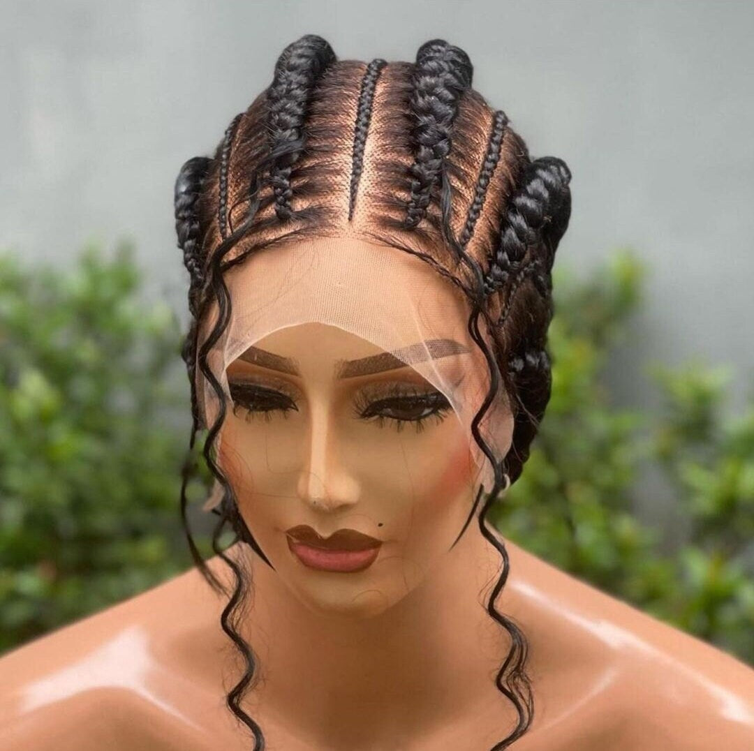 Braided Wigs for Black Women 24" Full Lace Cornrow Wig – Goddess Locs Boho Braids – product image 6