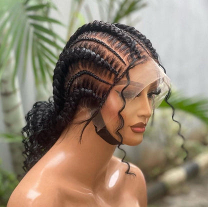 Braided Wigs for Black Women 24" Full Lace Cornrow Wig – Goddess Locs Boho Braids – product image 7