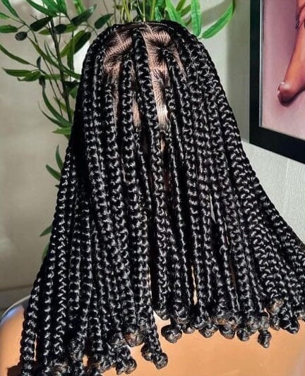 Braided Wigs for Black Women Bantu Knots Box Braids Wig – Full Lace – Shoulder Length – product image 5
