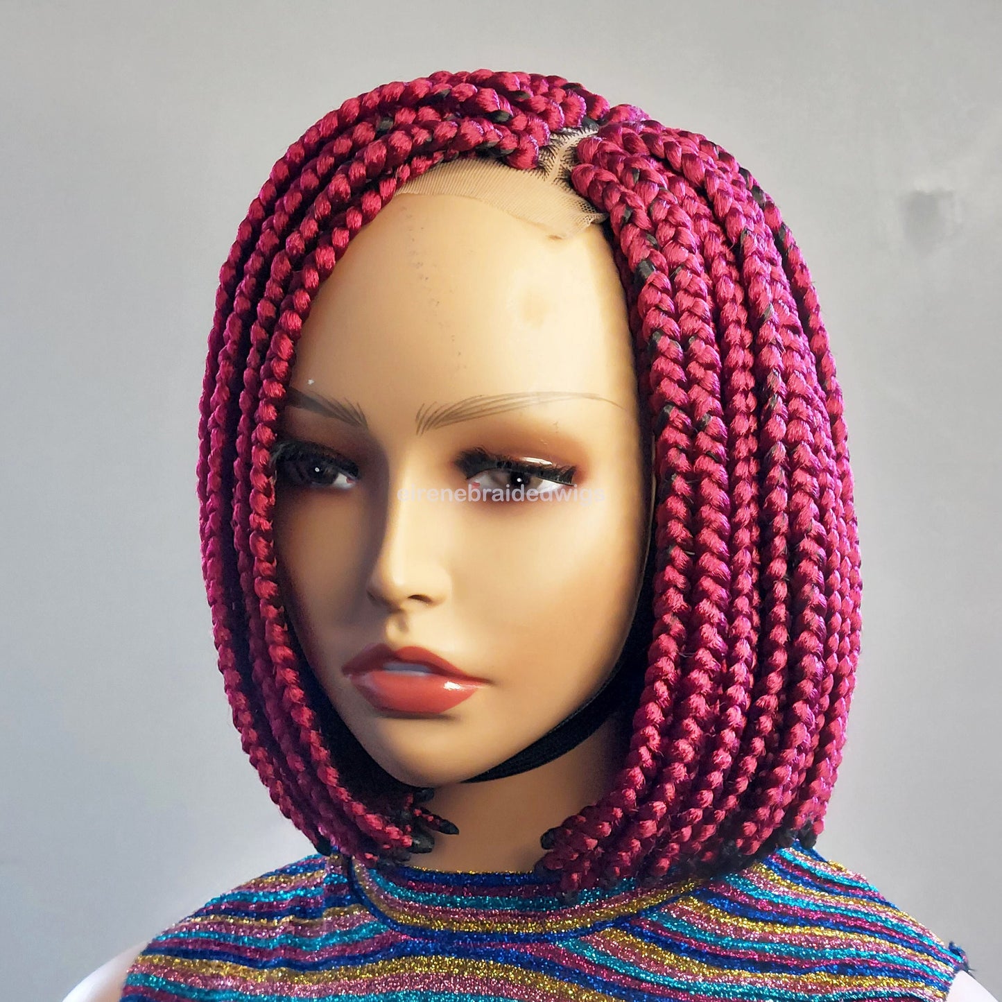 Braided Wigs for Black Women Short Bob Braided Wig – Jumbo Box Braids – Lace Front – product image 1