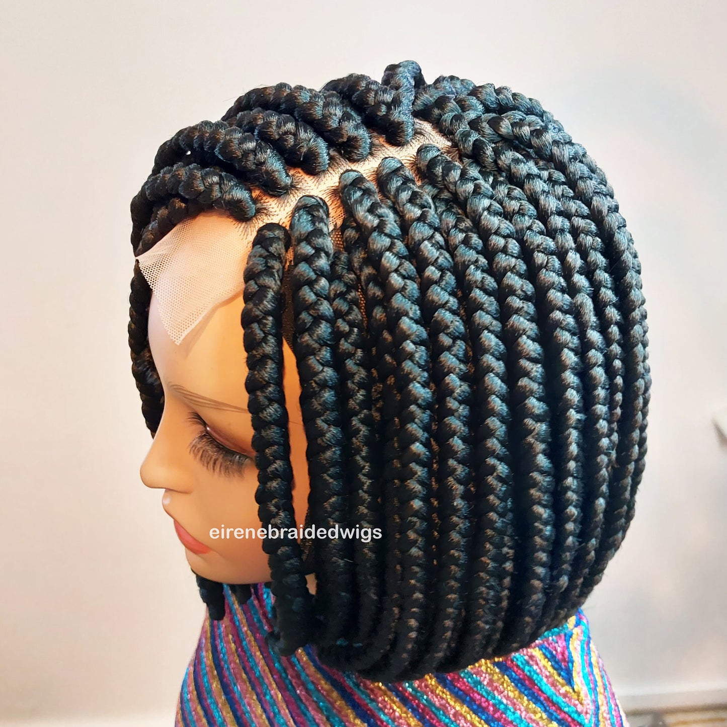 Braided Wigs for Black Women Short Bob Braided Wig – Jumbo Box Braids – Lace Front – product image 4