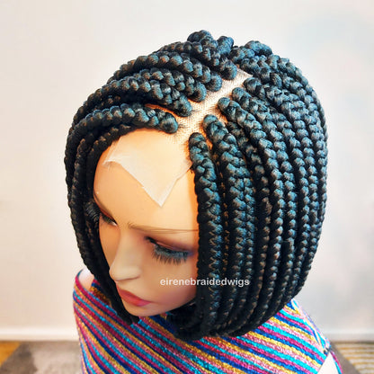 Braided Wigs for Black Women Short Bob Braided Wig – Jumbo Box Braids – Lace Front – product image 7
