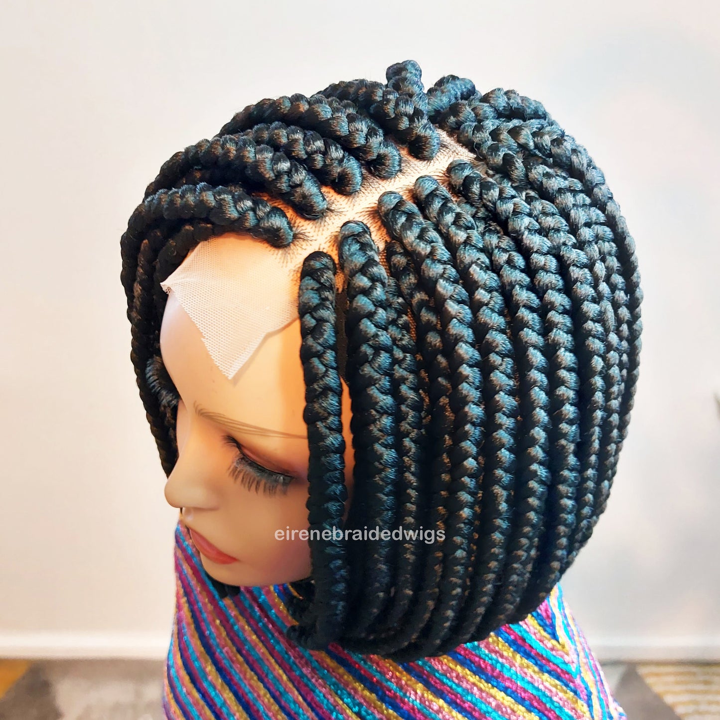 Braided Wigs for Black Women Short Bob Braided Wig – Jumbo Box Braids – Lace Front – product image 6