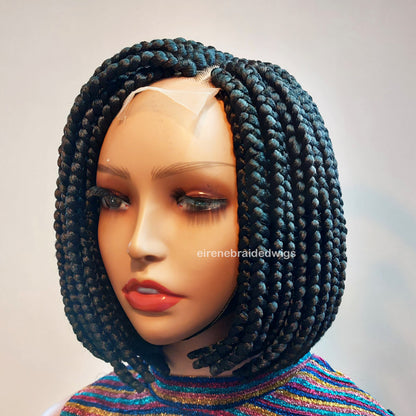Bob Wig – Braided Wig for Black Women – Short Box Braids Wig – blunt-cut jumbo braids – light-weight side-part locs wig – – product image 9