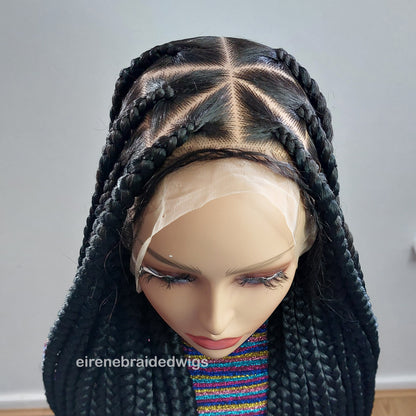 Braided Wigs for Black Women Knotless Big Box Braids Wig – Lace Frontal – Afro – Long – Glueless – product image 2