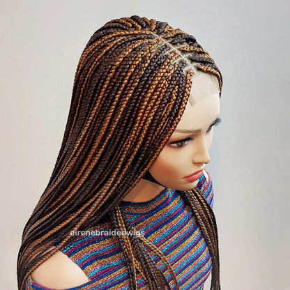 Braided Wigs for Black Women Long Two-Tone Box Braids Wig – Lace Closure – Knotless Braids – product image 2