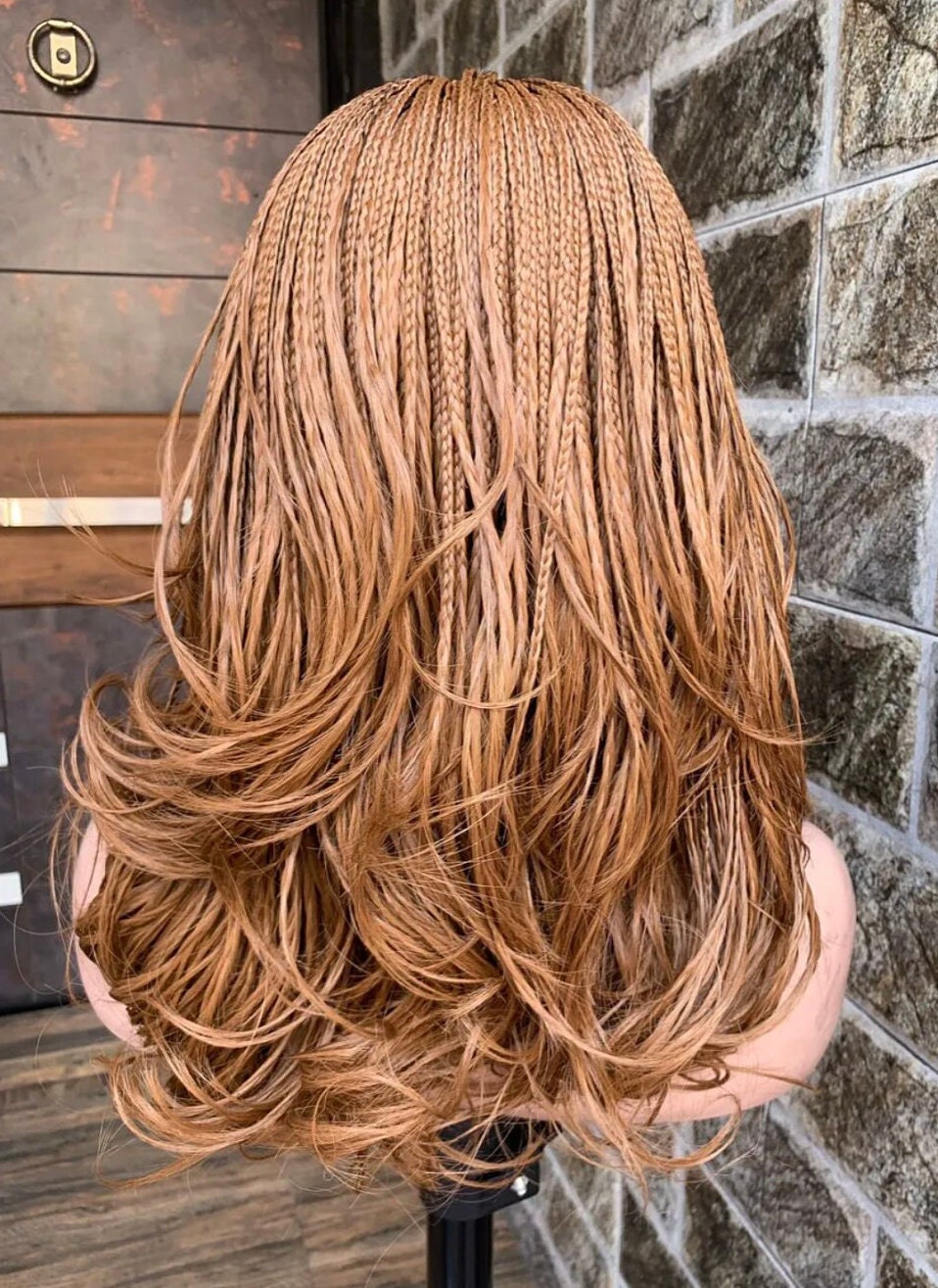 French curls braided wig for Black Women – Short bob spanish curly braids wig – 14inch boho goddess micro twist wig – black african – product image 3