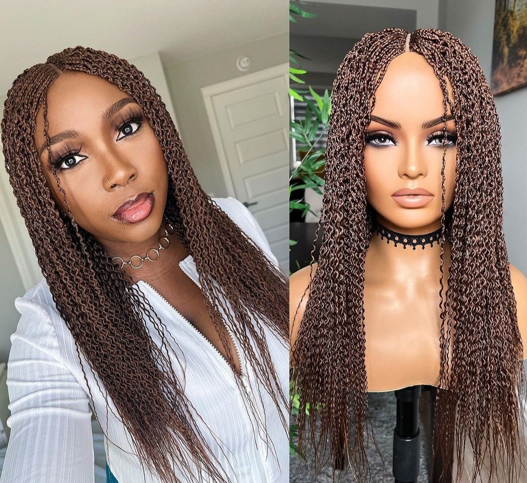 Braided Wigs for Black Women Braided Wig – Crinky Twist Million Braids – Red Ombre Lace Closure – product image 1