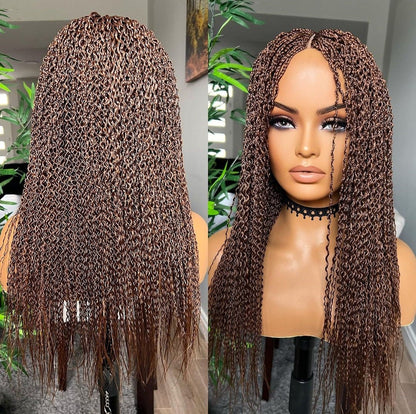 Braided Wigs for Black Women Braided Wig – Crinky Twist Million Braids – Red Ombre Lace Closure – product image 2
