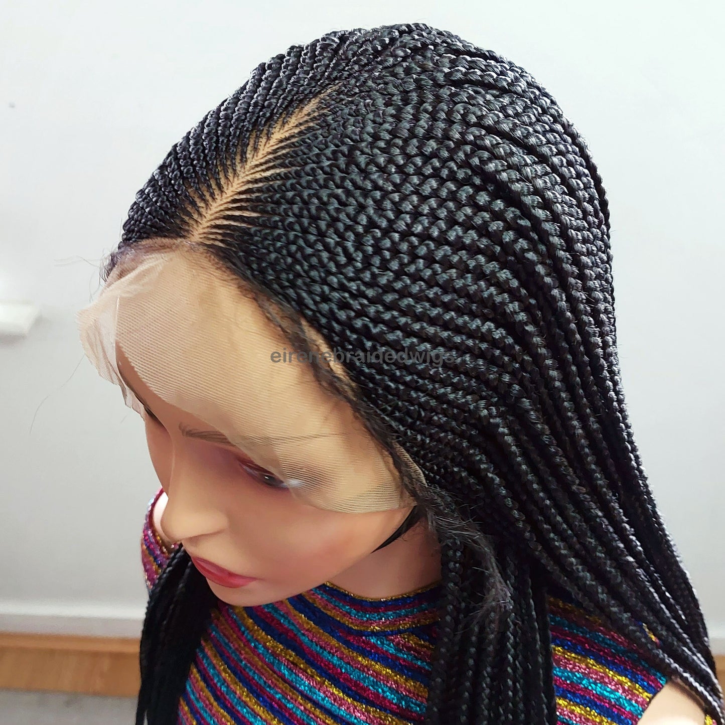 Braided Wigs for Black Women 30 Inch Braided Wig – Black Women's Lace Frontal Cornrow Wig – product image 3