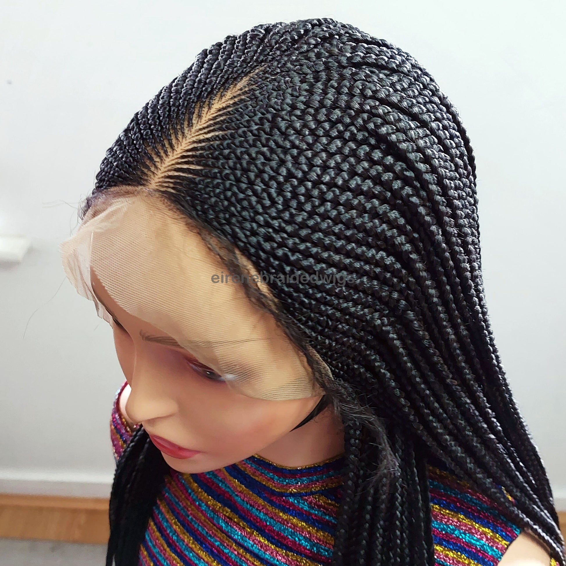 Braided Wigs for Black Women 30 Inch Braided Wig – Black Women's Lace Frontal Cornrow Wig – product image 3