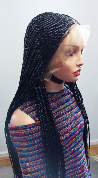 Braided Wigs for Black Women 30 Inch Braided Wig – Black Women's Lace Frontal Cornrow Wig – product image 5