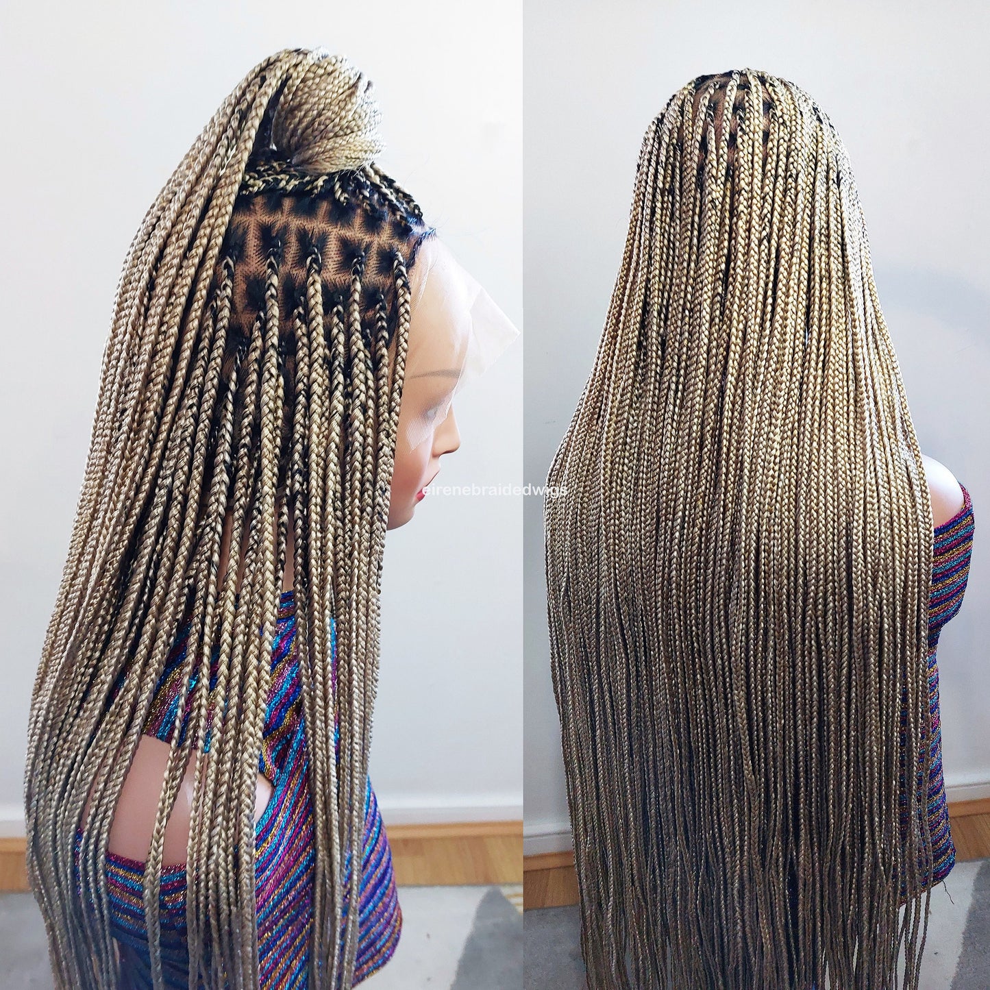 Braided Wigs for Black Women Knotless Box Braided Wig – Long Blonde Boho Goddess Locs – Full Lace – product image 6