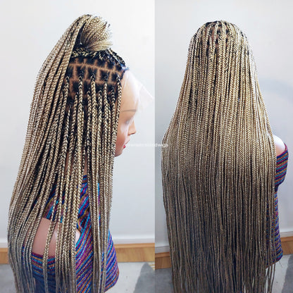 Braided Wigs for Black Women Knotless Box Braided Wig – Long Blonde Boho Goddess Locs – Full Lace – product image 6