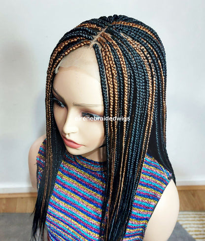 Braided Wigs for Black Women Two-Tone Box Braided Wig – Shoulder-Length Lace Front Wig – product image 3