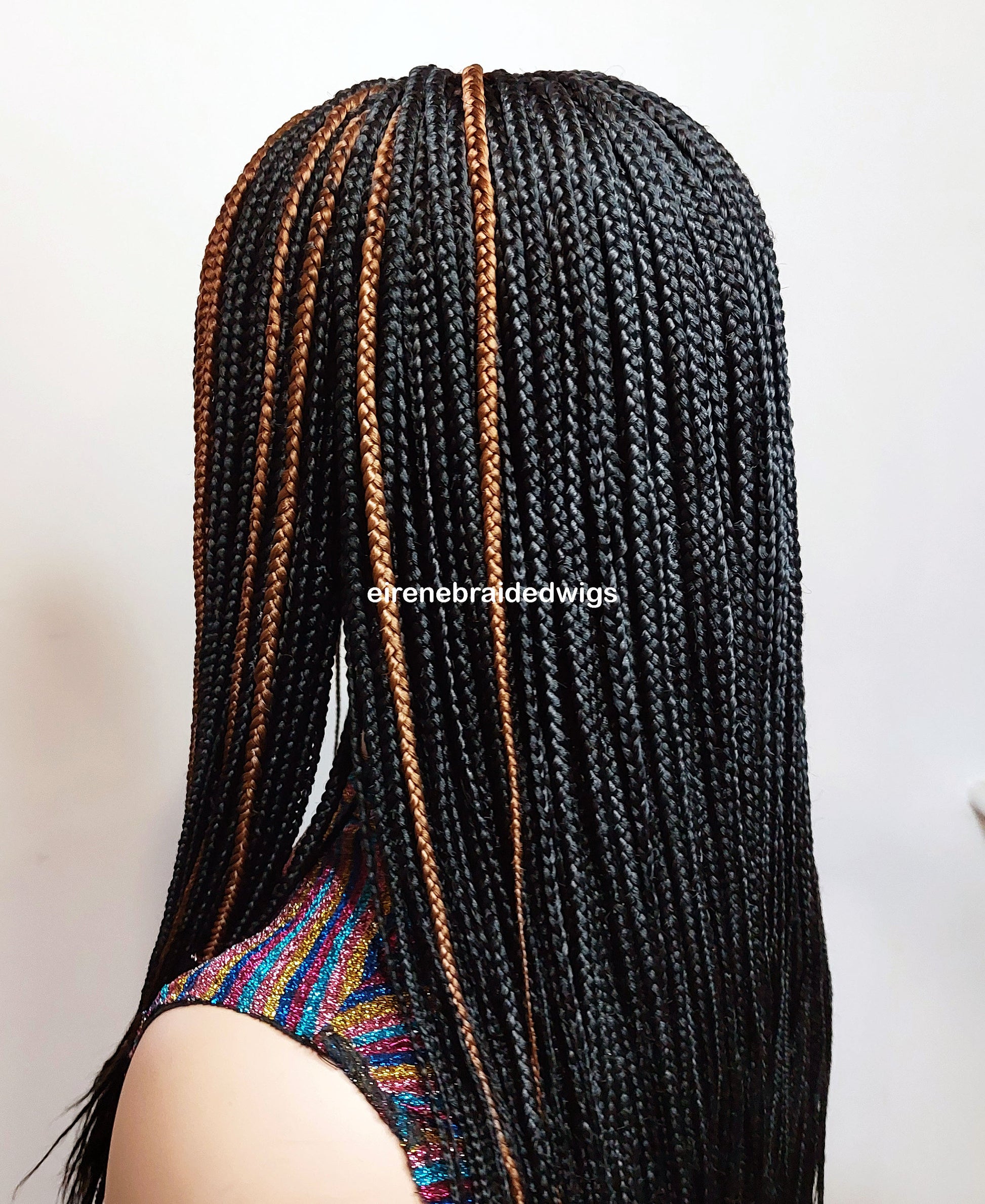 Braided Wigs for Black Women Two-Tone Box Braided Wig – Shoulder-Length Lace Front Wig – product image 5