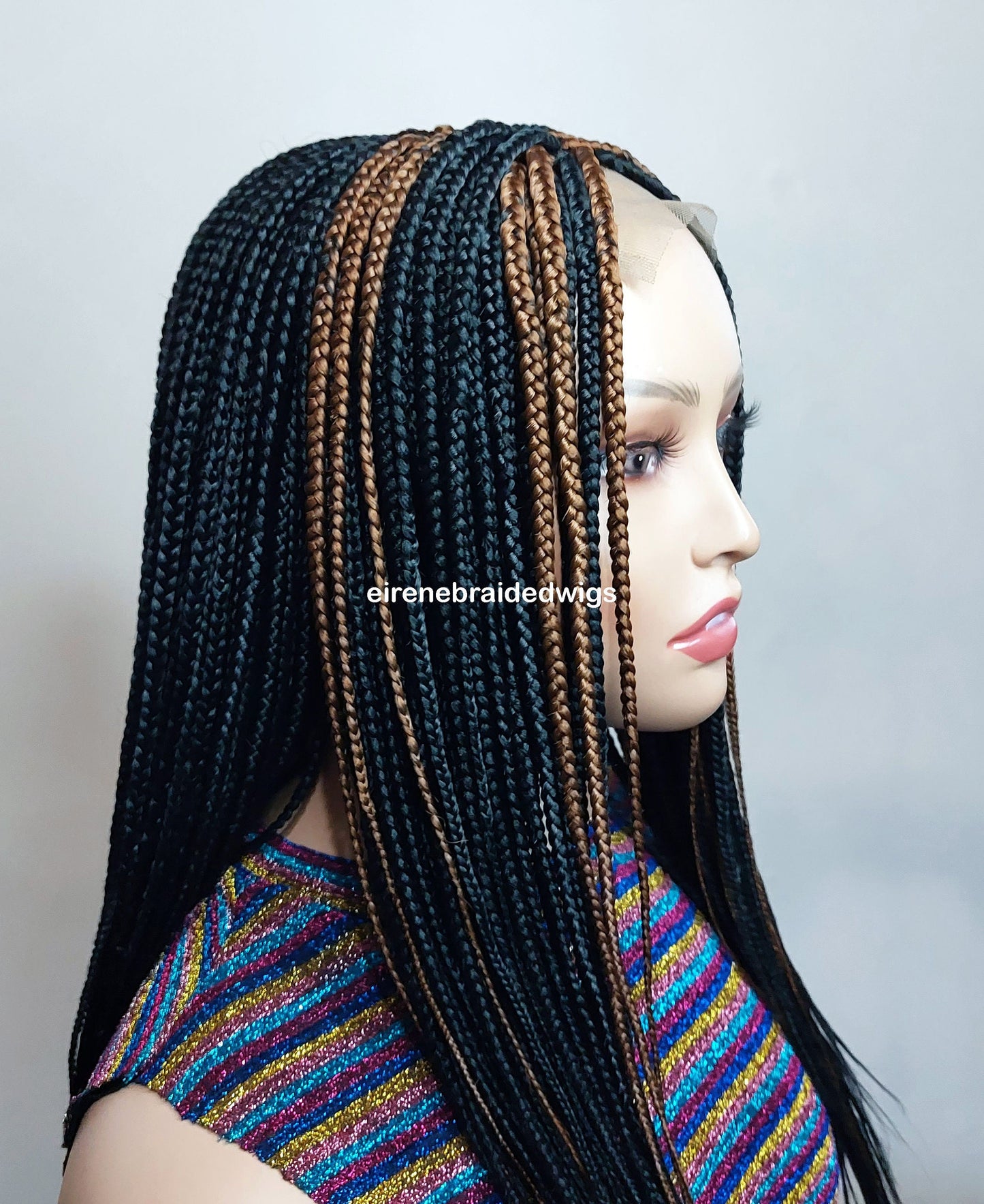 Braided Wigs for Black Women Two-Tone Box Braided Wig – Shoulder-Length Lace Front Wig – product image 7
