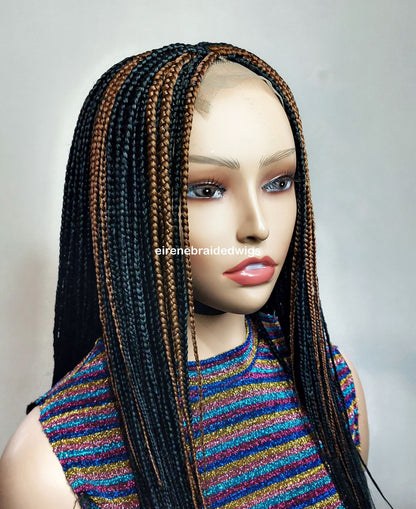 Braided Wigs for Black Women Two-Tone Box Braided Wig – Shoulder-Length Lace Front Wig – product image 2