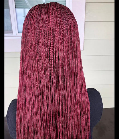 Micro Twist Nano Braided Wig for Black Women – million braids black gold lace closure wig – lightweight long single braids passion – product image 4