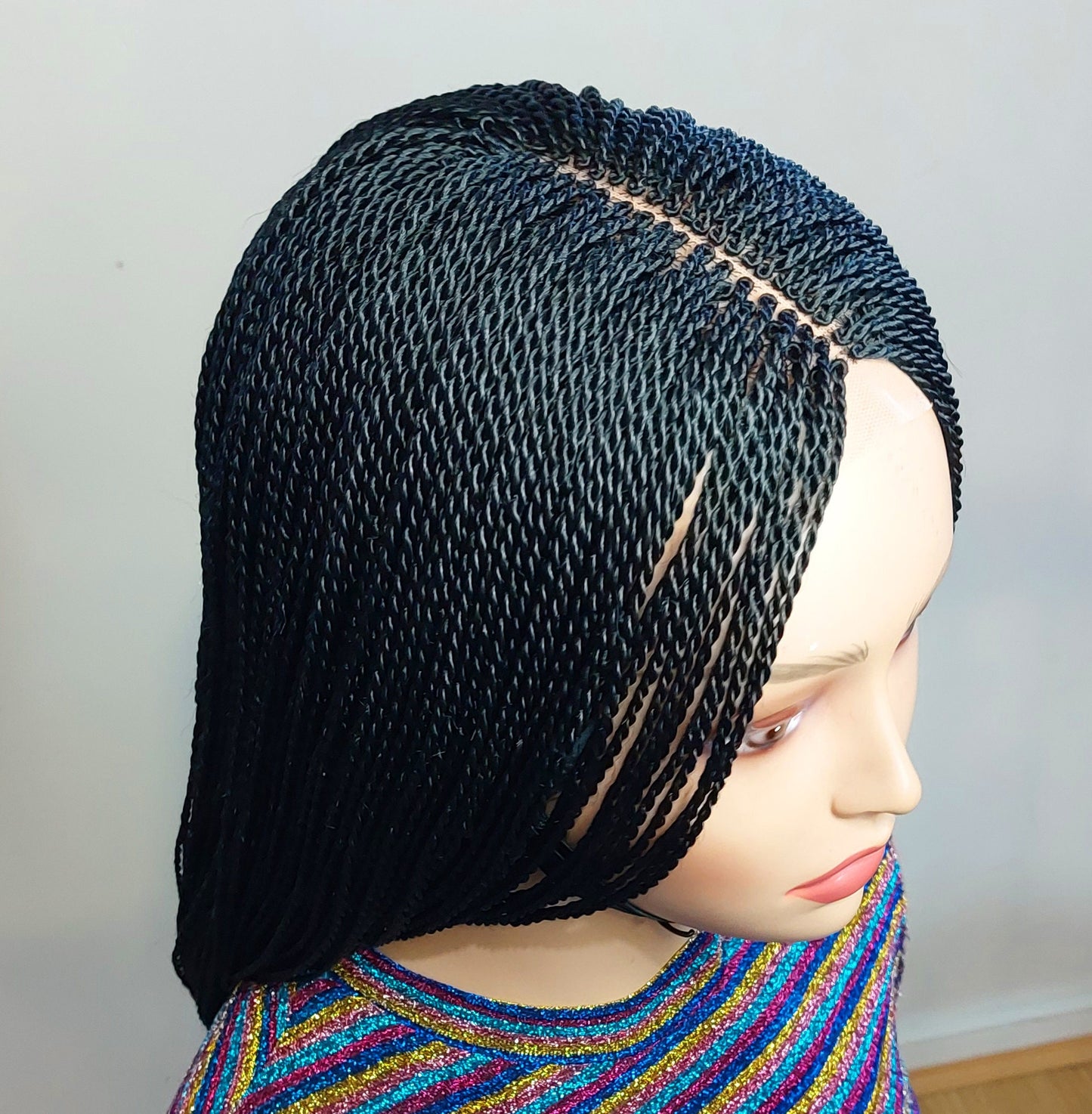 Micro Twist Braids Wig, Lace-Front Light-Weight Centre-Parting Long Single Weave