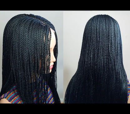 READY TO SHIP Micro Twist Braids Wig for Black Women – Lace-Front Light-Weight Centre-Parting Long Single Box Weave – Nano Million – product image 2