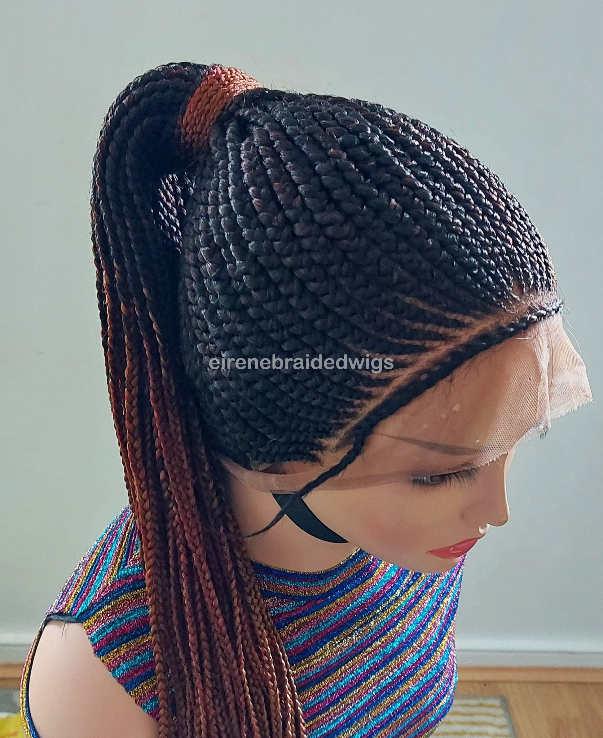 Braided Wigs for Black Women Fulani Braided Wig – High Bun Ponytail – 360 Lace Frontal – product image 3