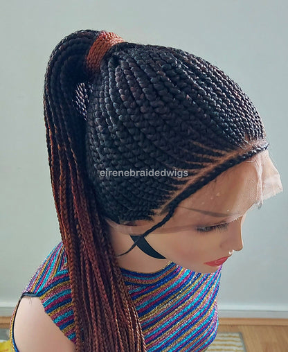 Braided Wigs for Black Women Fulani Braided Wig – High Bun Ponytail – 360 Lace Frontal – product image 3