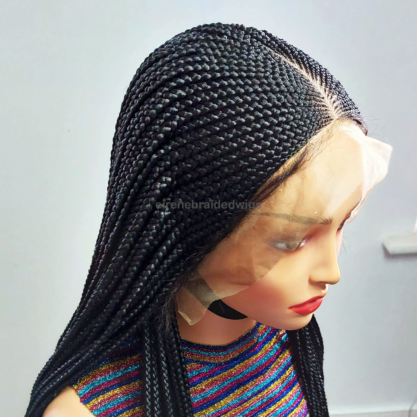 Braided Wigs for Black Women 30 Inch Braided Wig – Black Women's Lace Frontal Cornrow Wig – product image 6
