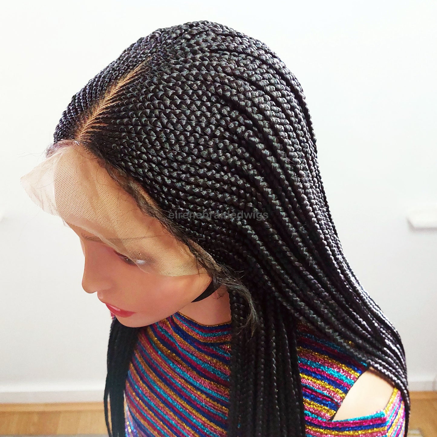 Braided Wigs for Black Women 30 Inch Braided Wig – Black Women's Lace Frontal Cornrow Wig – product image 9