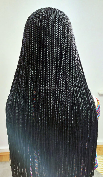 Braided Wigs for Black Women 30 Inch Braided Wig – Black Women's Lace Frontal Cornrow Wig – product image 7